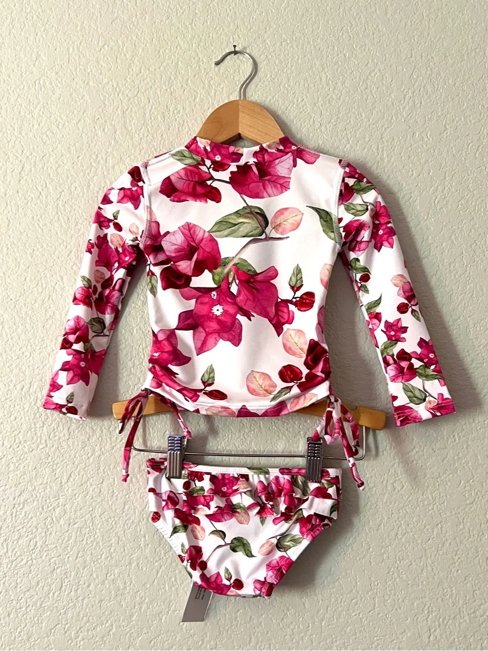 Submarine Mini Rash Guard Girls 18M Bougainvillea Floral 2 Piece Swim Set Ruffle